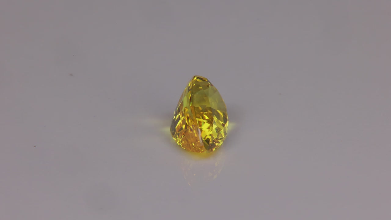 Pear Shape Brilliant Cut Yellow Sapphire 2.41 Carats NATURAL UNHEATED COLOR
