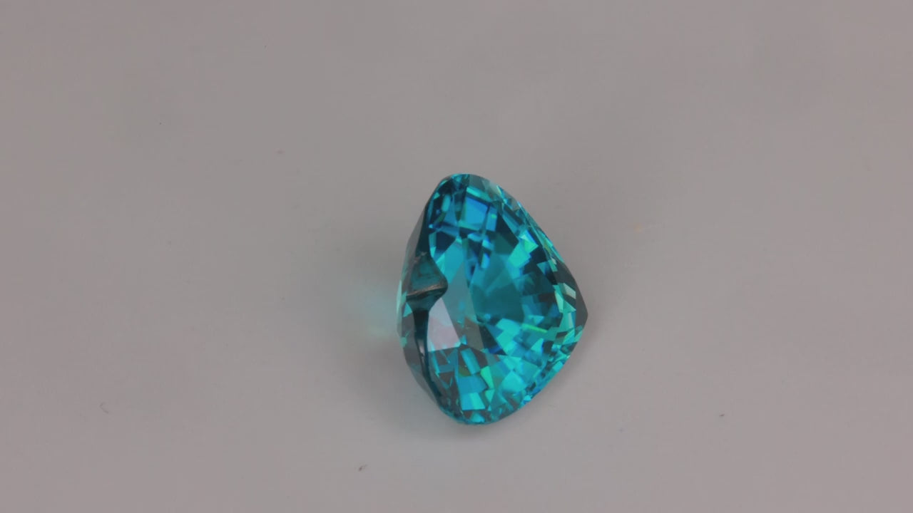 Heart Shape Brilliant Cut Blue Zircon 5.86 Carats