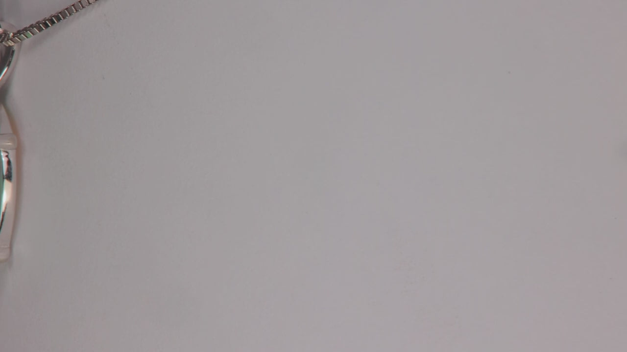 14K White Gold Oval Cabochon Opal Pendant 6.65 Carats