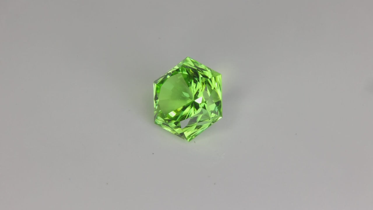 Hexagonal Barion Natural Peridot From Pakistan 7.52 Carats