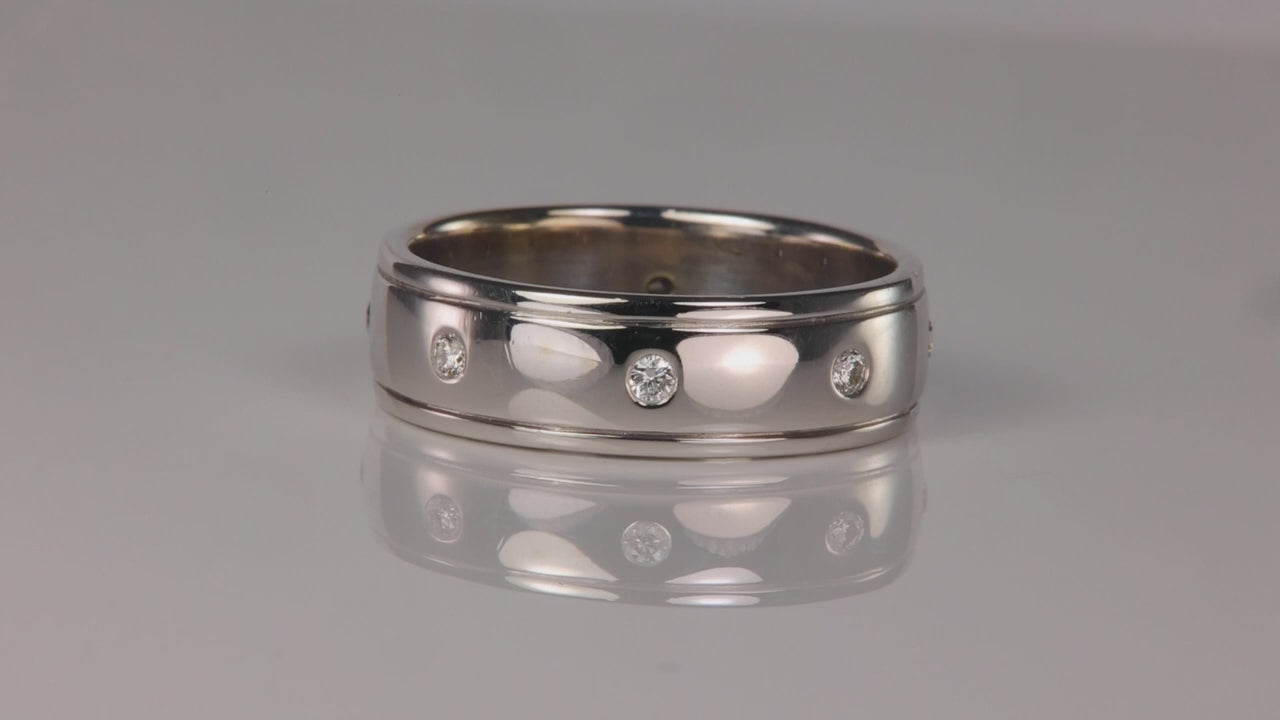 14K White Gold Diamond Band .20 Carats By Christopher Michael