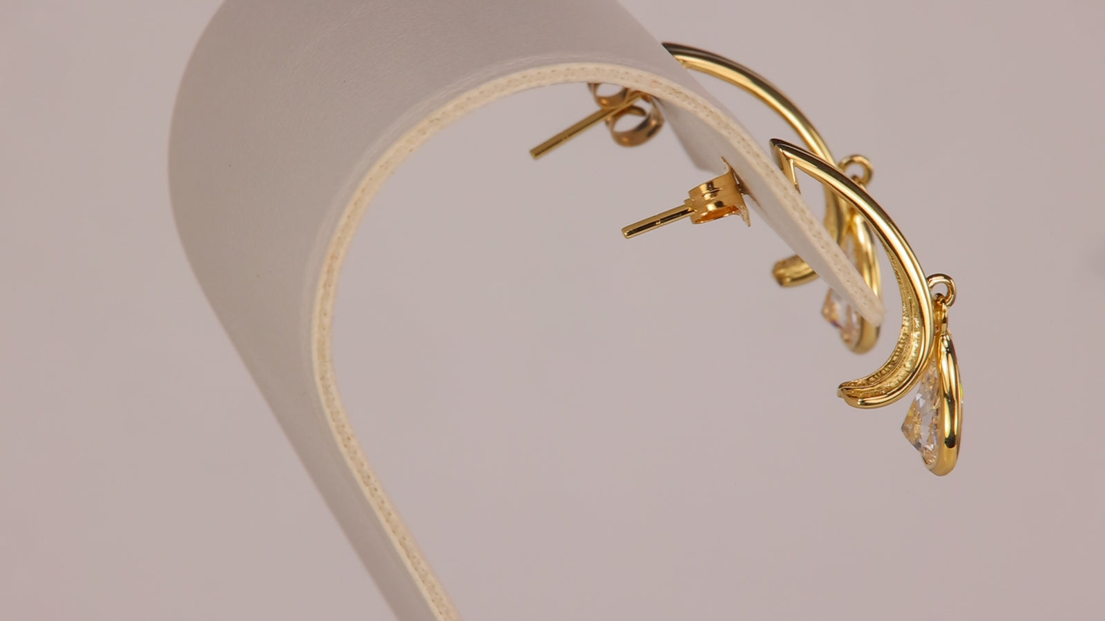 14K Yellow Gold Drop Earrings With Cubic Zirconia