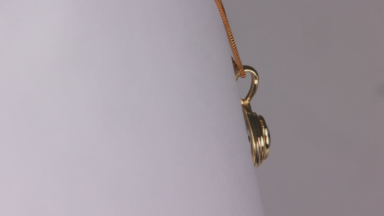 14K Yellow Gold Bezel Set Aquamarine Pendant 1.00 Carat