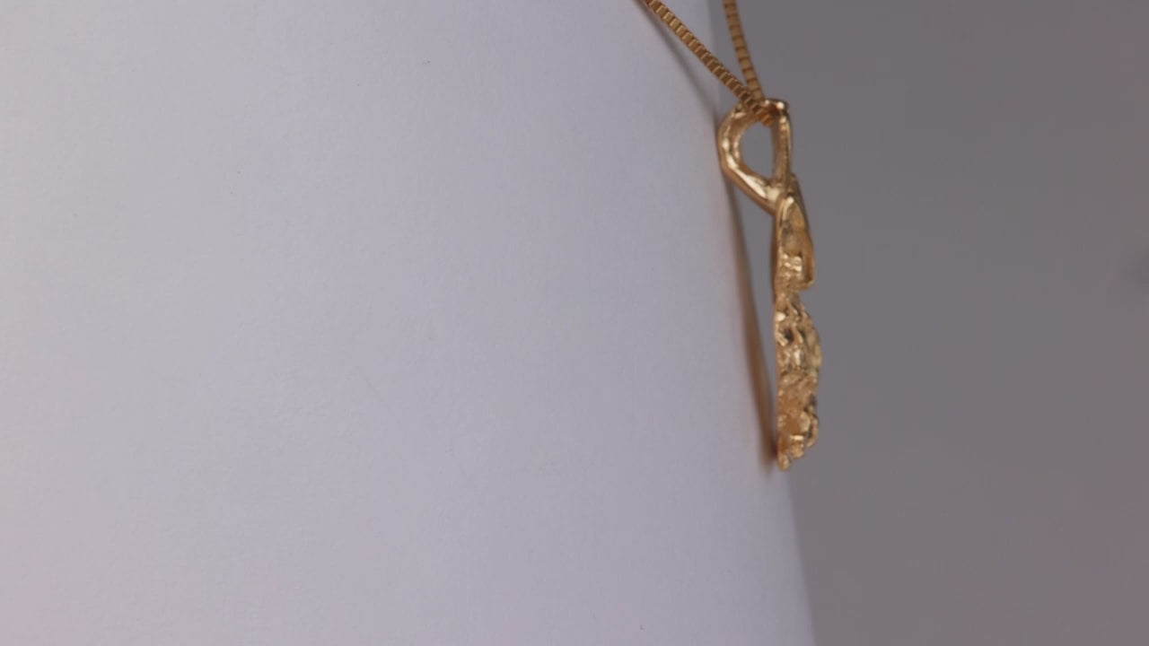 14K Yellow Gold Owl Pendant