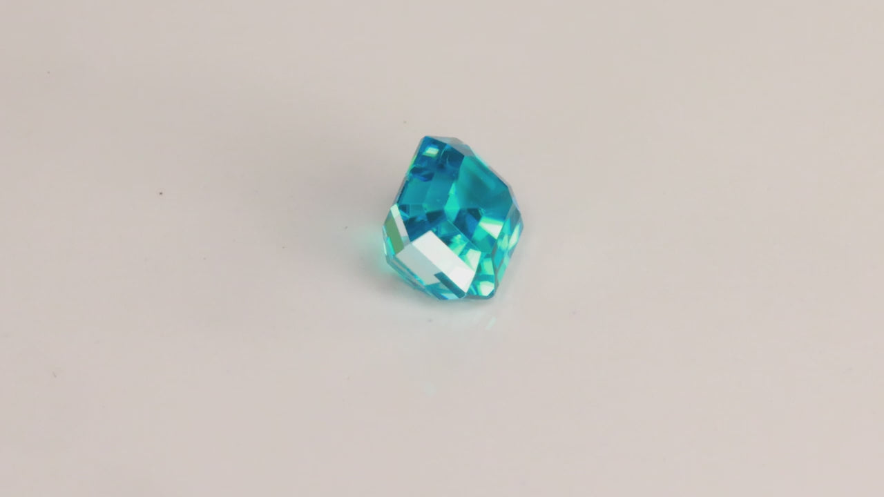 Emerald Cut Blue Zircon 1.48 Carats
