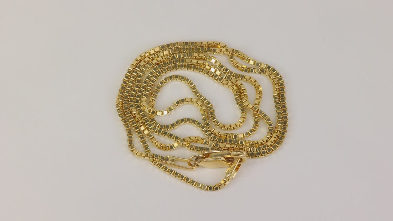 14K Yellow Gold Box Link Chain 18"