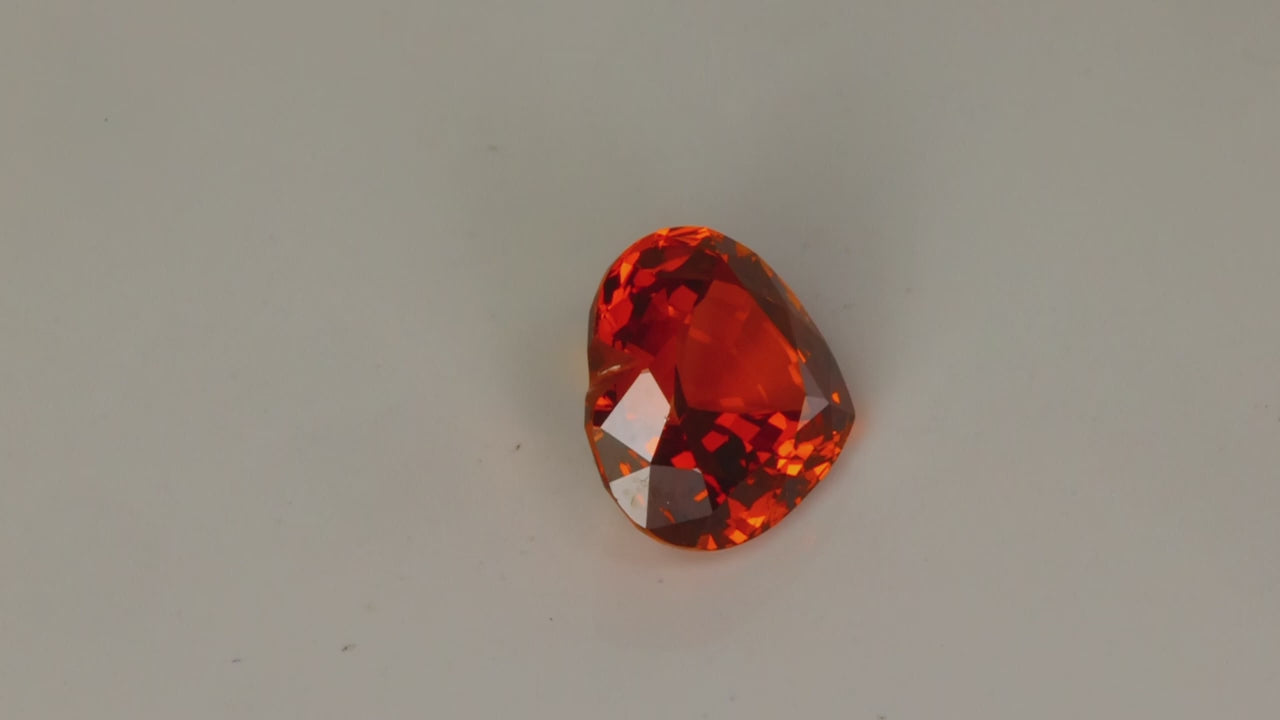 Heart Shape Brilliant Cut Spessartite Garnet 3.78 Carats