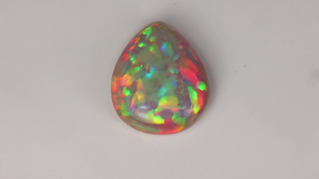 Pear Shape Cabochon Cut Semi Black Opal 7.55 Carats
