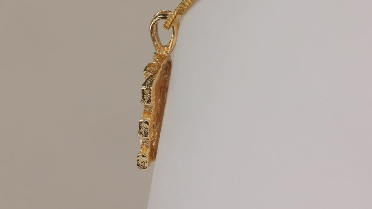 14K Yellow Gold Diamond Cut LOVE Pendant