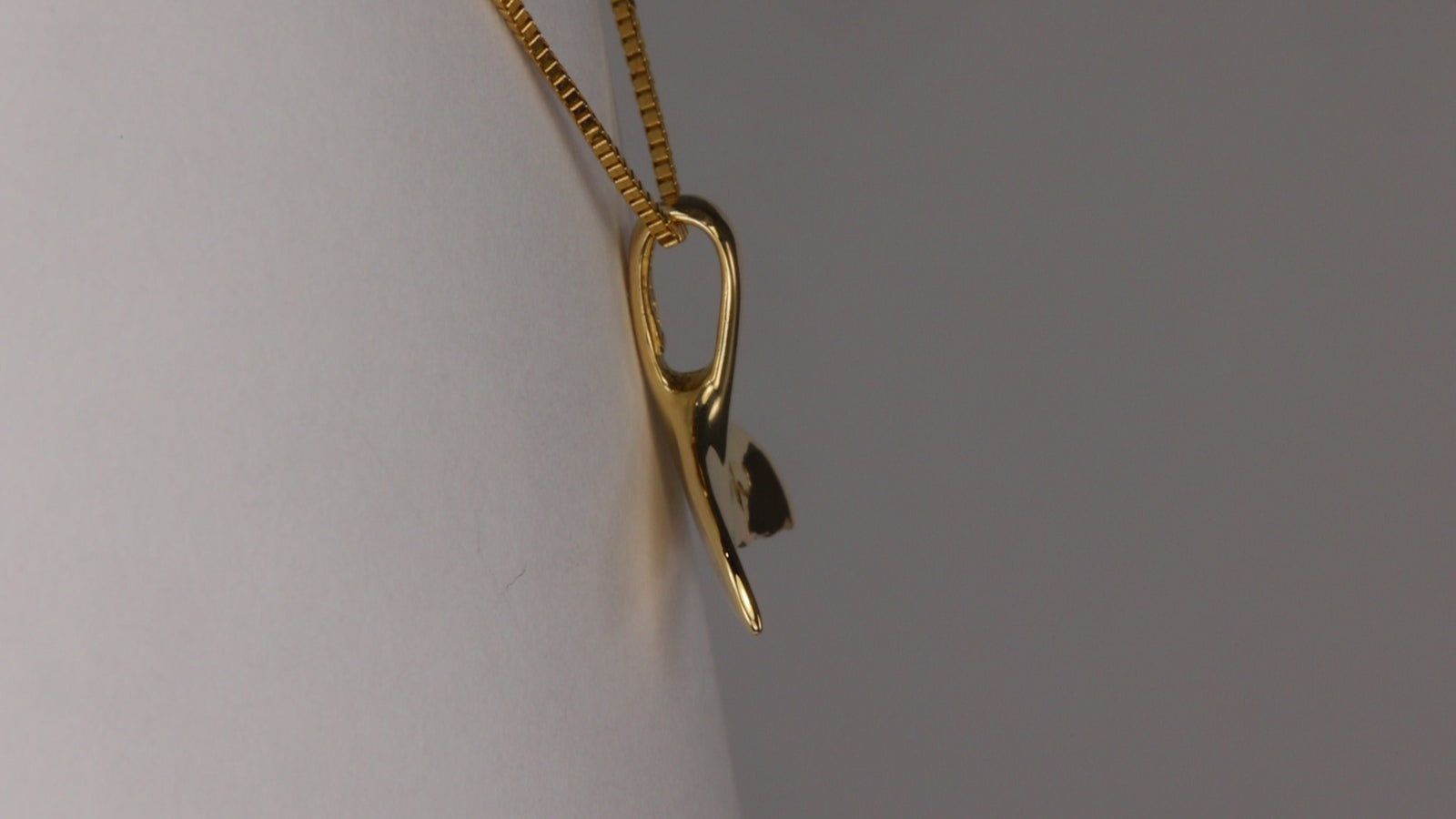 14K Yellow Gold Whale Tail Pendant