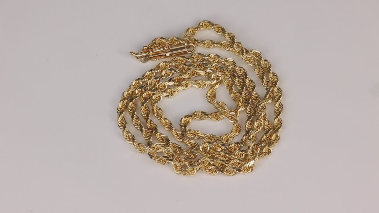 14K Yellow Gold Rope Chain 18"