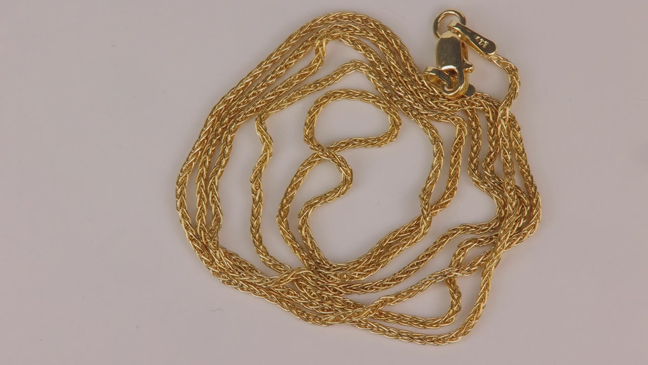 14K Yellow Gold Wheat Chain 20"