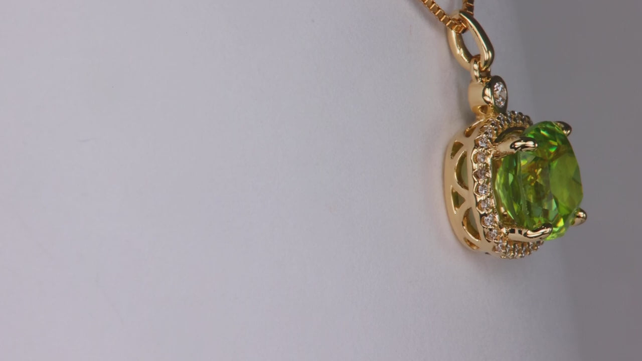 14K Yellow Gold Sphene and Diamond Pendant 3.29 Carats