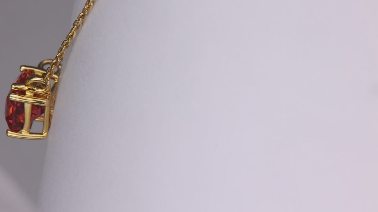 14K Yellow Gold Paralellogram Tourmaline and Tanzanite Pendant 4.23 Carats