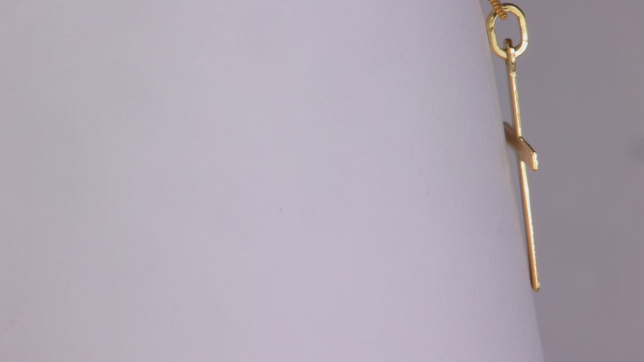 14K Yellow Gold Diamond Cut Cross Pendant