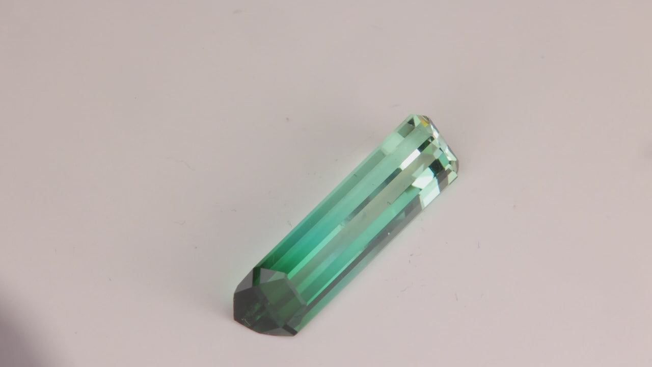 Emerald Cut Bi Color Tourmaline 8.18 Carats