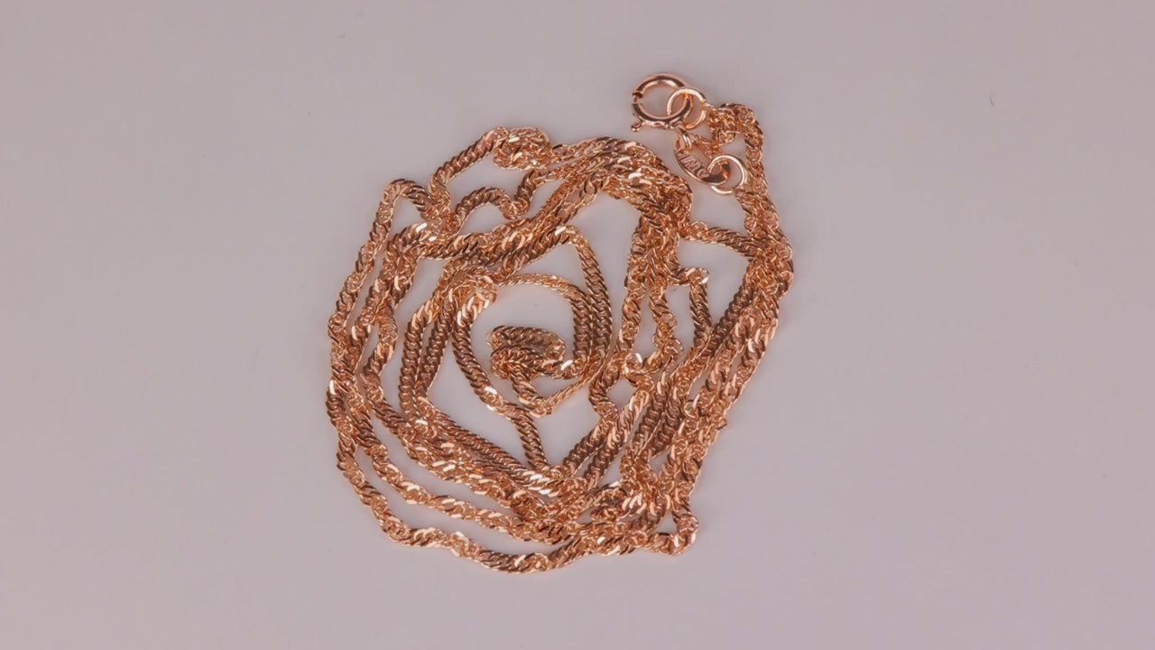 14K Rose Gold Singapore Chain 22"