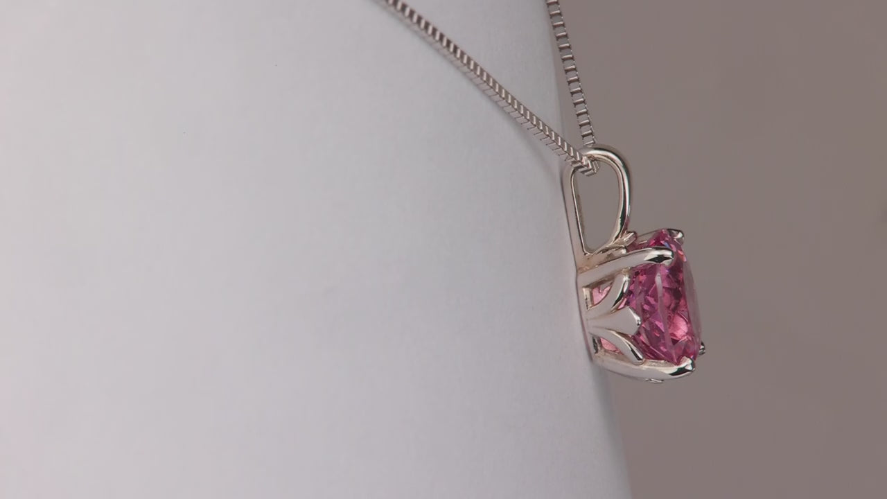 14K White Gold Oval Cut Mahenge Garnet Pendant 1.72cts