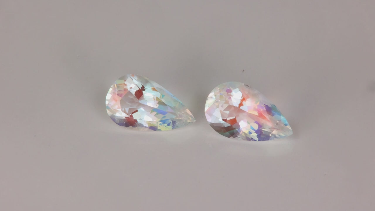 Pair of Pear Shape Faceted Moonstones 3.95 CTTW