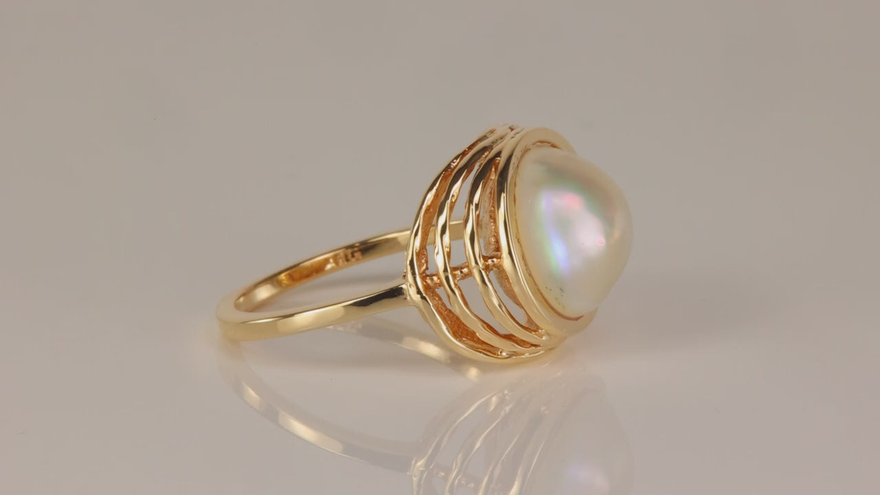 14K Yellow Gold Mabe Pearl Ring