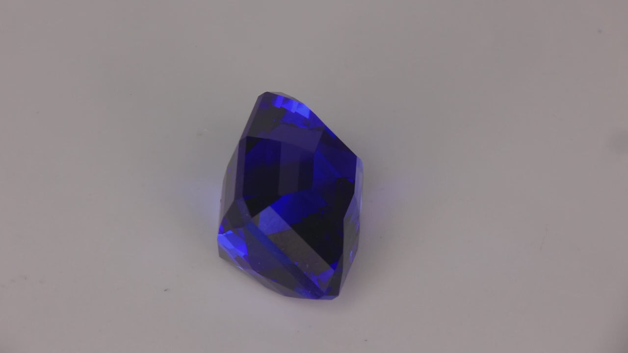 Antique Cushion Cut Mostly Blue Tanzanite 17.56 Carats