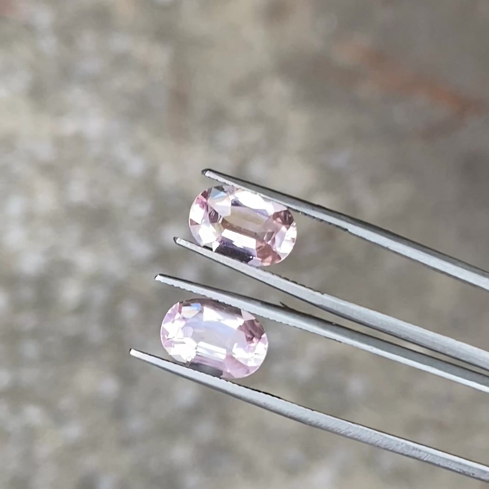 Pair of Old Mine Cut Morganites From Nigeria 3.57 Carats