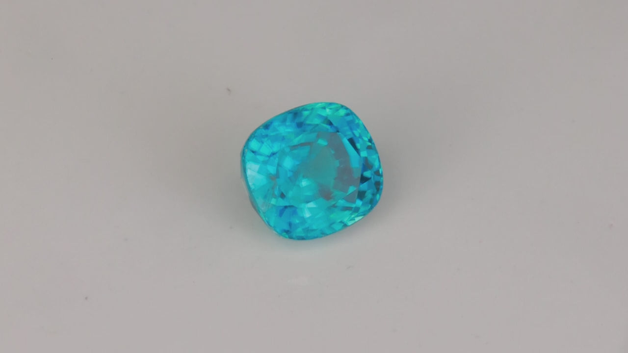 Antique Cushion Cut Blue Zircon 2.31 Carats