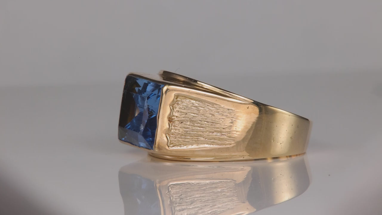 14K Yellow Gold Synthetic Spinel Ring 5.00cts