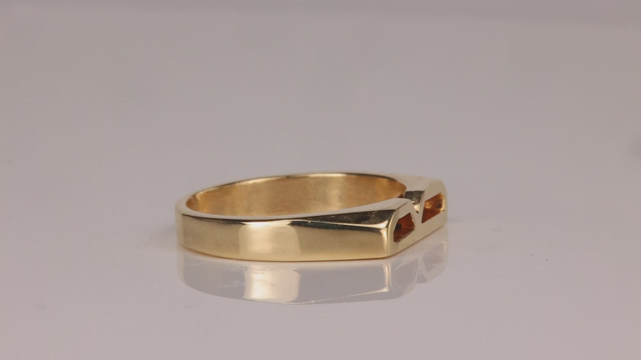14k Yellow Gold "B" Initial Ring