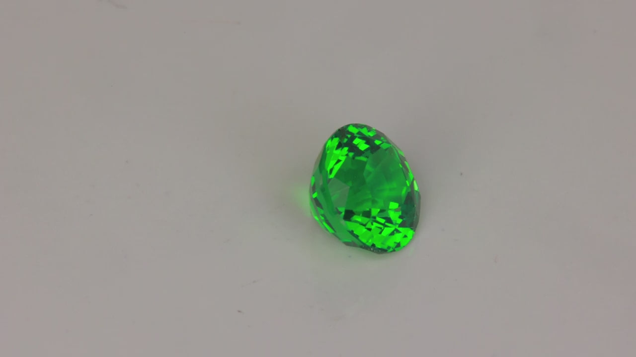 Round Step Brilliant Cut Tsavorite Garnet 1.60 Carats