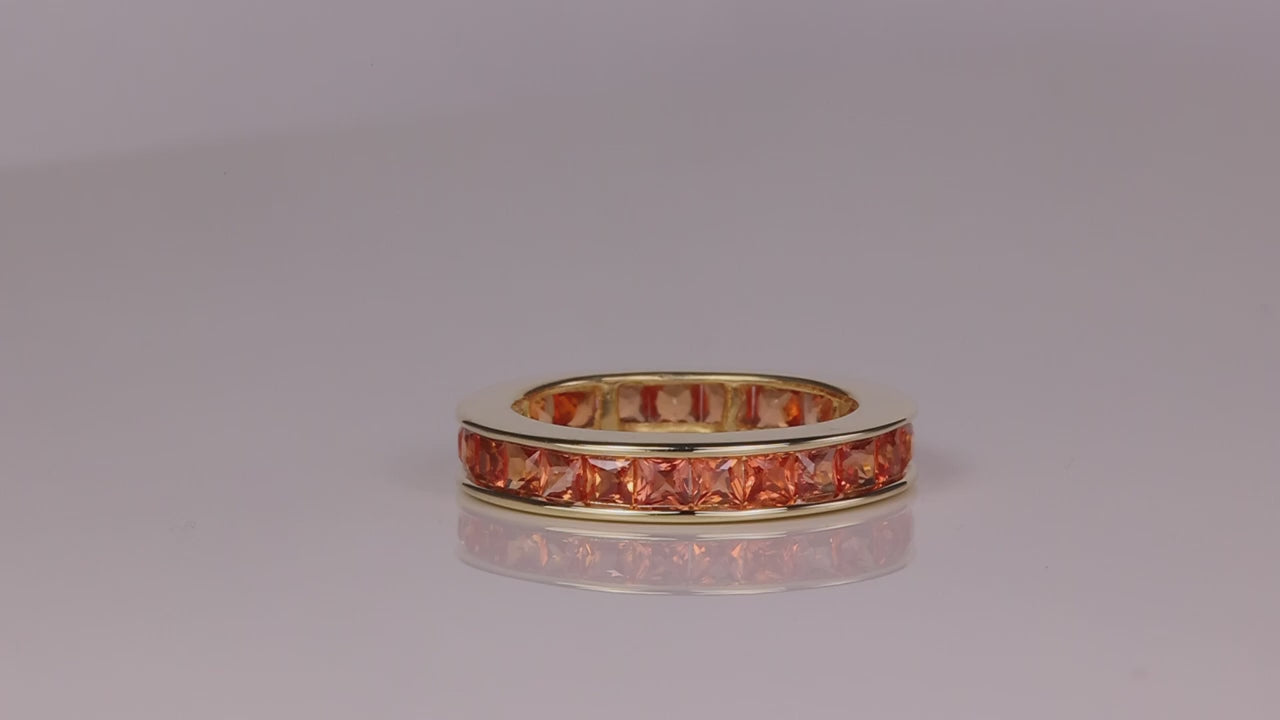 10K Yellow Gold Synthetic Sapphire Eternity Band 4cts