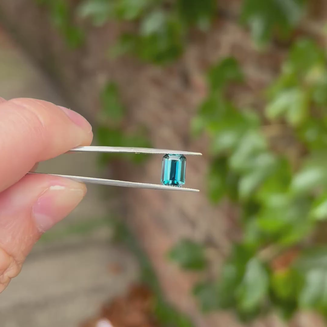 Emerald Cut Blue Zircon 3.02 Carats