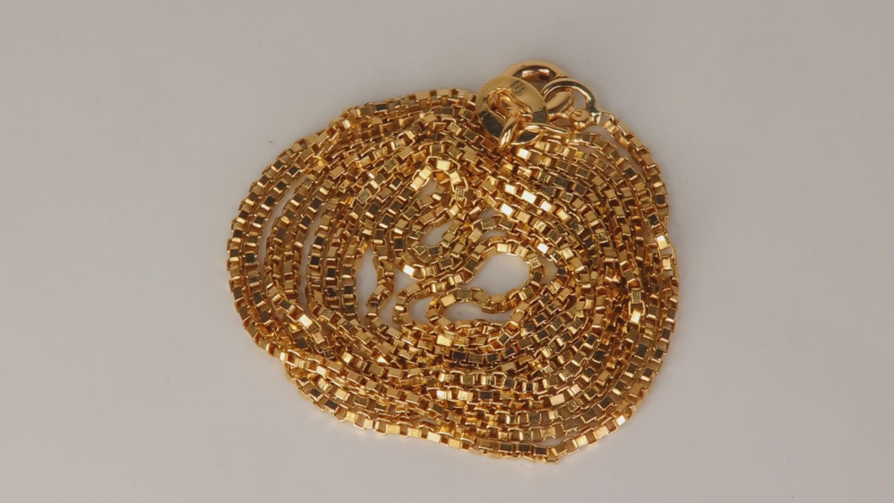 18K Yellow Gold Box Link Chain 24"
