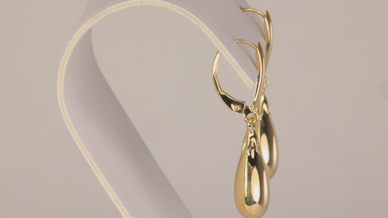 14K Yellow Gold Teardrop Earrings