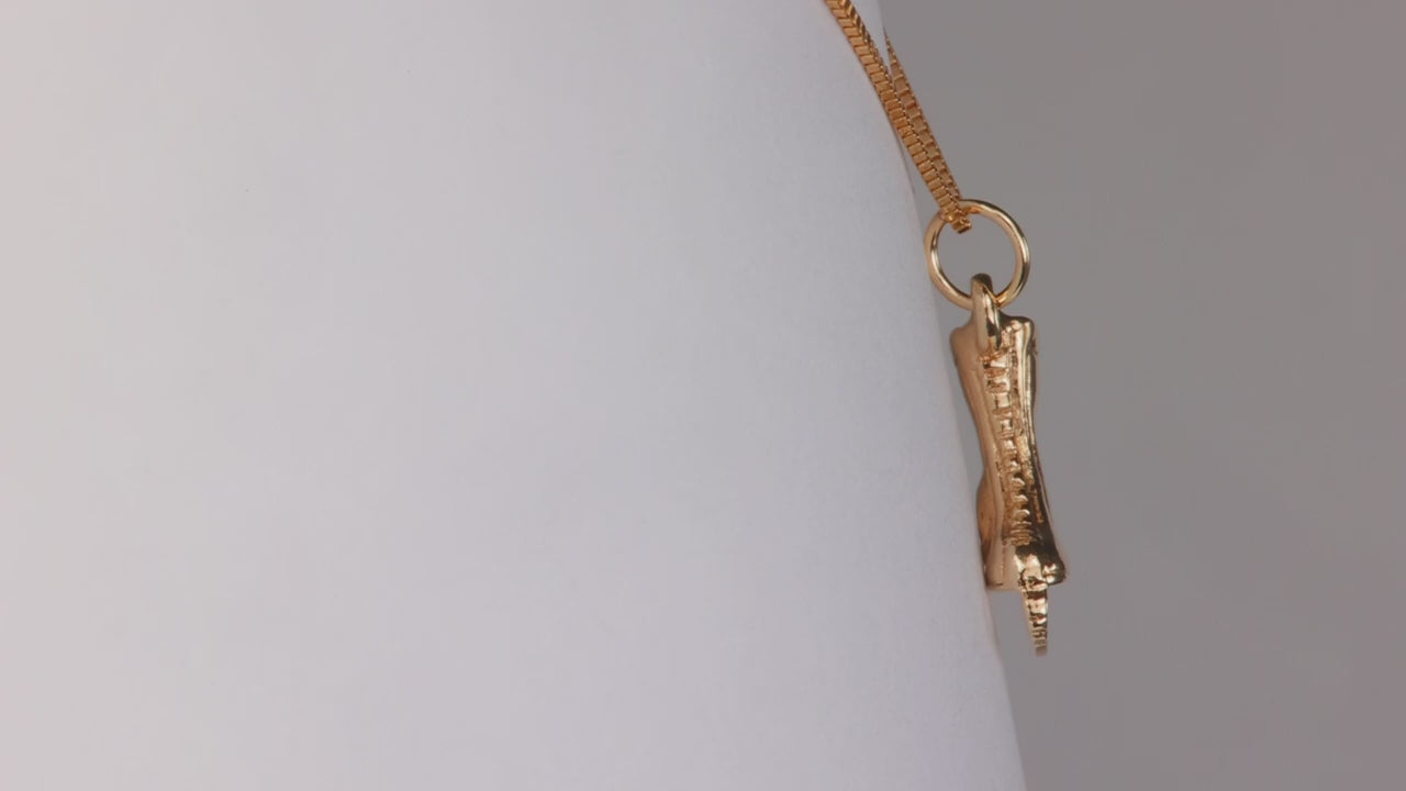 14K Yellow Gold Ice Skate Pendant/Charm