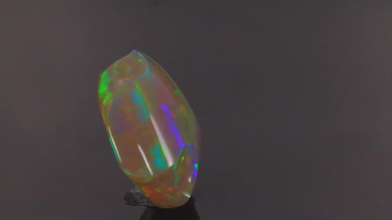 Rainbow Color Sculptured Opal Gemstone 25.92 Carats