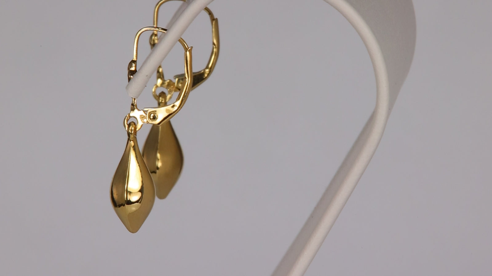 14K Yellow Gold Lever Back Drop Earrings