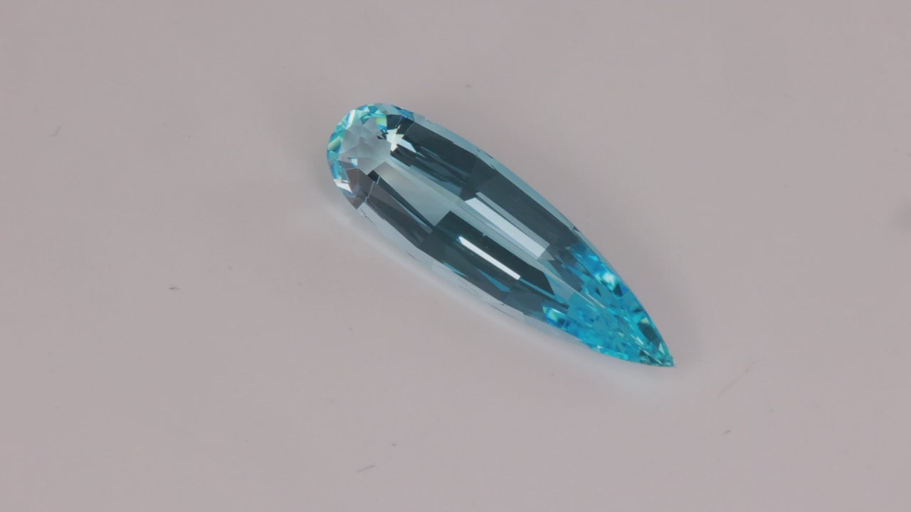Pear Shape Brilliant Cut Aquamarine 3.28 Carats