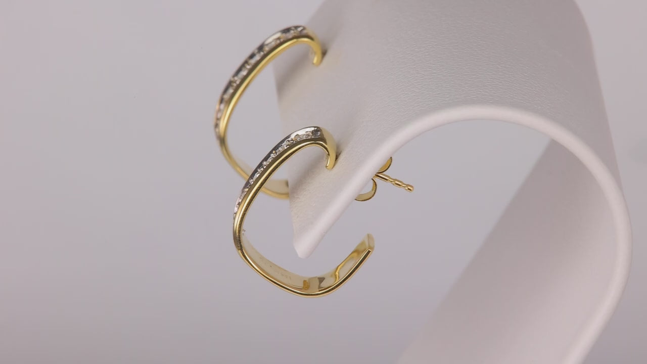 18K Yellow Gold Diamond Earrings .21cts