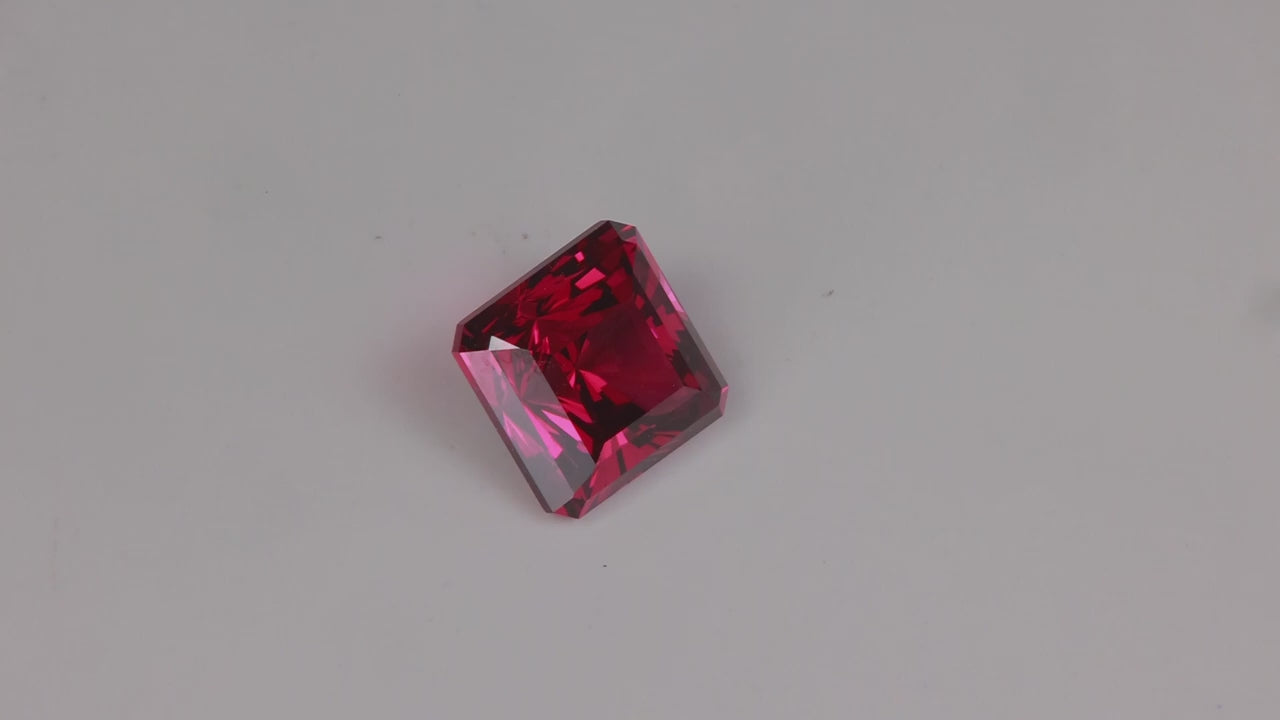 Square Brilliant Cut Rhodolite Garnet 3.92 Carats