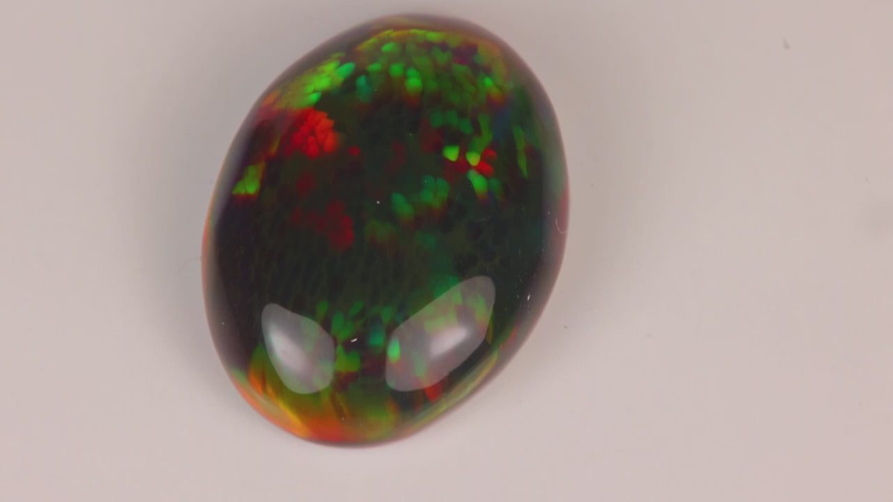 Oval Cabochon Cut Black Opal 9.14 Carats