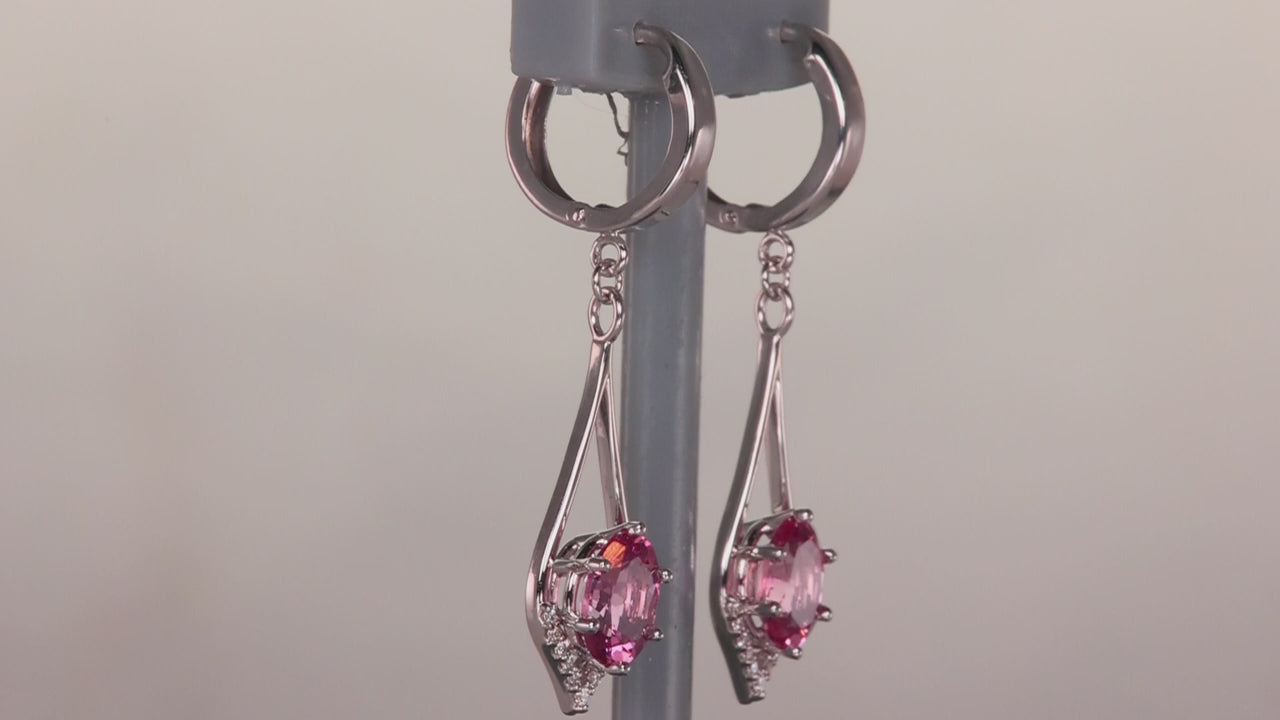 14K White Gold Mahenge Malaia Garnet and Diamond Earrings 2.42 Carats