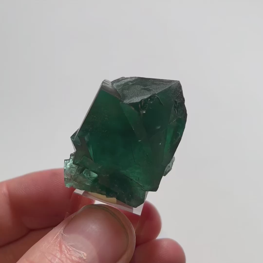 Rogerley Fluorite with Deep Emerald Green Intergrown Cubic Crystals 46.92g