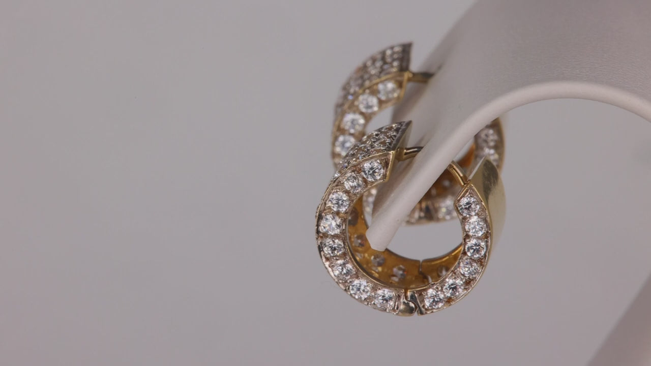 14K Yellow Gold Huggie Hoops With Cubic Zirconia