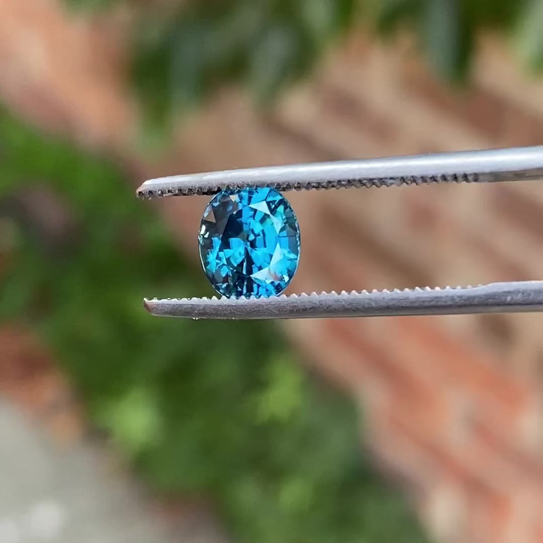 Oval Cut Blue Zircon From Cambodia 2.83 Carats