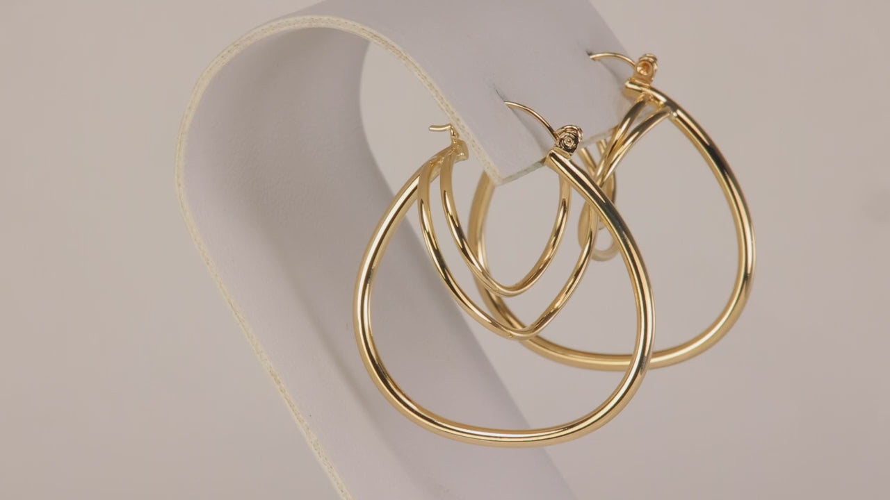14K Yellow Gold Intertwined Circles Earrings