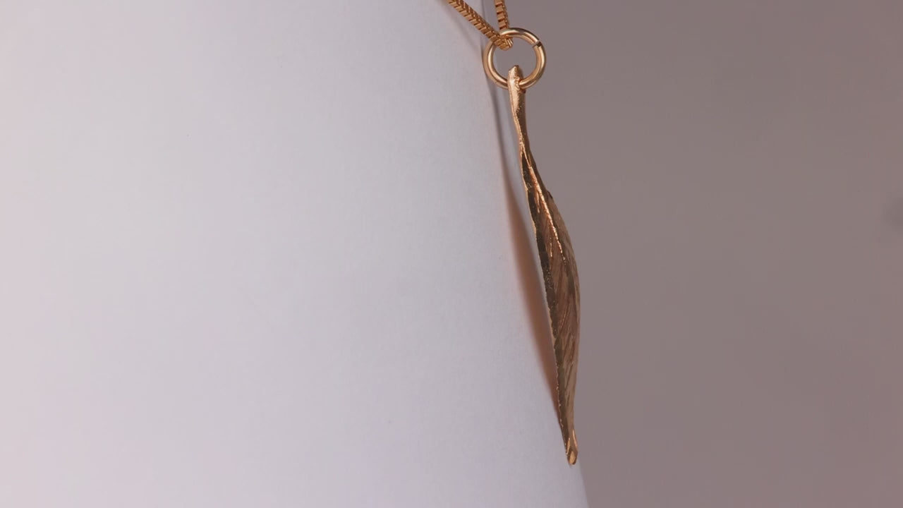 14K Yellow Gold Leaf Pendant