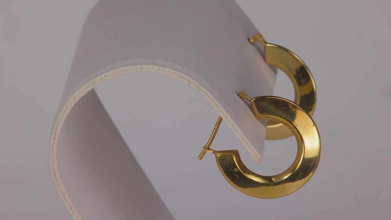 18K Yellow Gold Disc Style Hoops