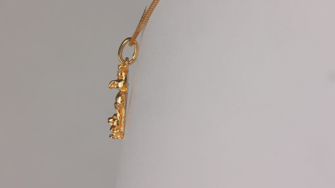 14K Yellow Gold Totem Pole Pendant/Charm