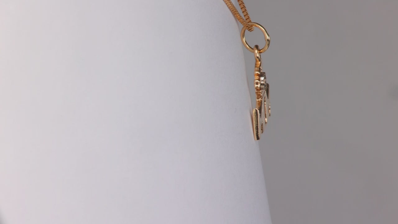 14K Yellow Gold Diamond Accented #1 MOM Pendant/Charm